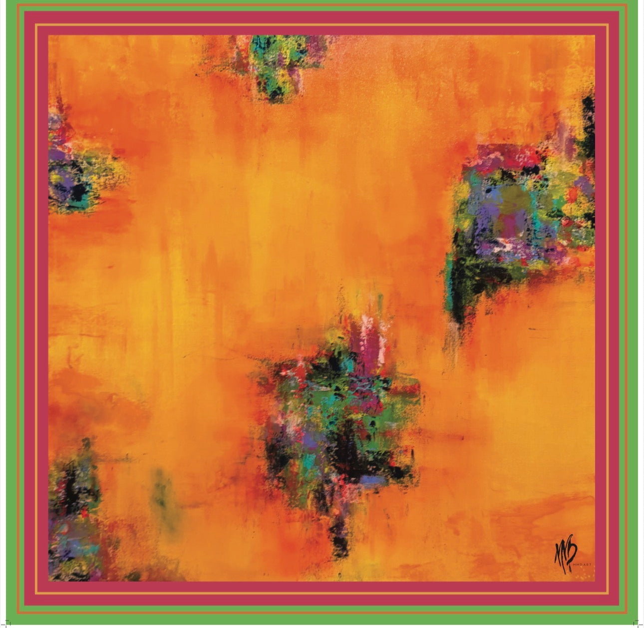 Orange Abstract scarf