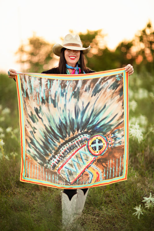 Indian Headdress Silk Scarf