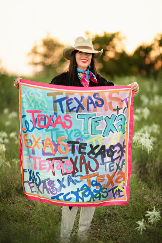 Texas Graffiti Silk Scarf